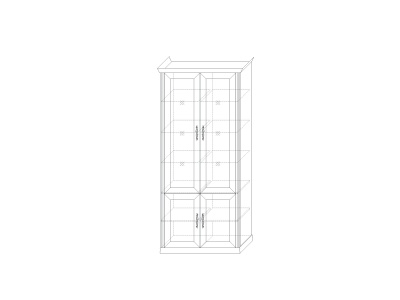 шкаф 4-х дверный (2 стеклодвери) «Венето»