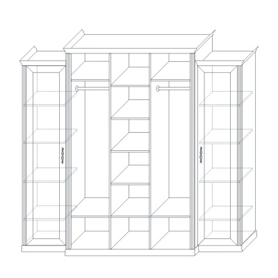шкаф пятидверный (корпус, малые боковые двери в комплекте) «Венето»