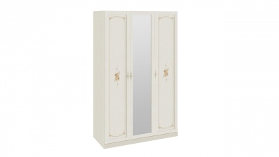 Шкаф для одежды и белья с 2 глухими дверями и 1 зеркальной «Лючия» 