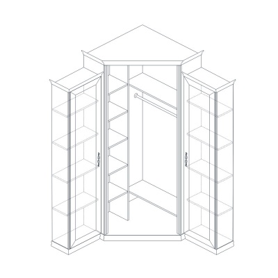 шкаф угловой (корпус, малые боковые двери в комплекте) «Венето»